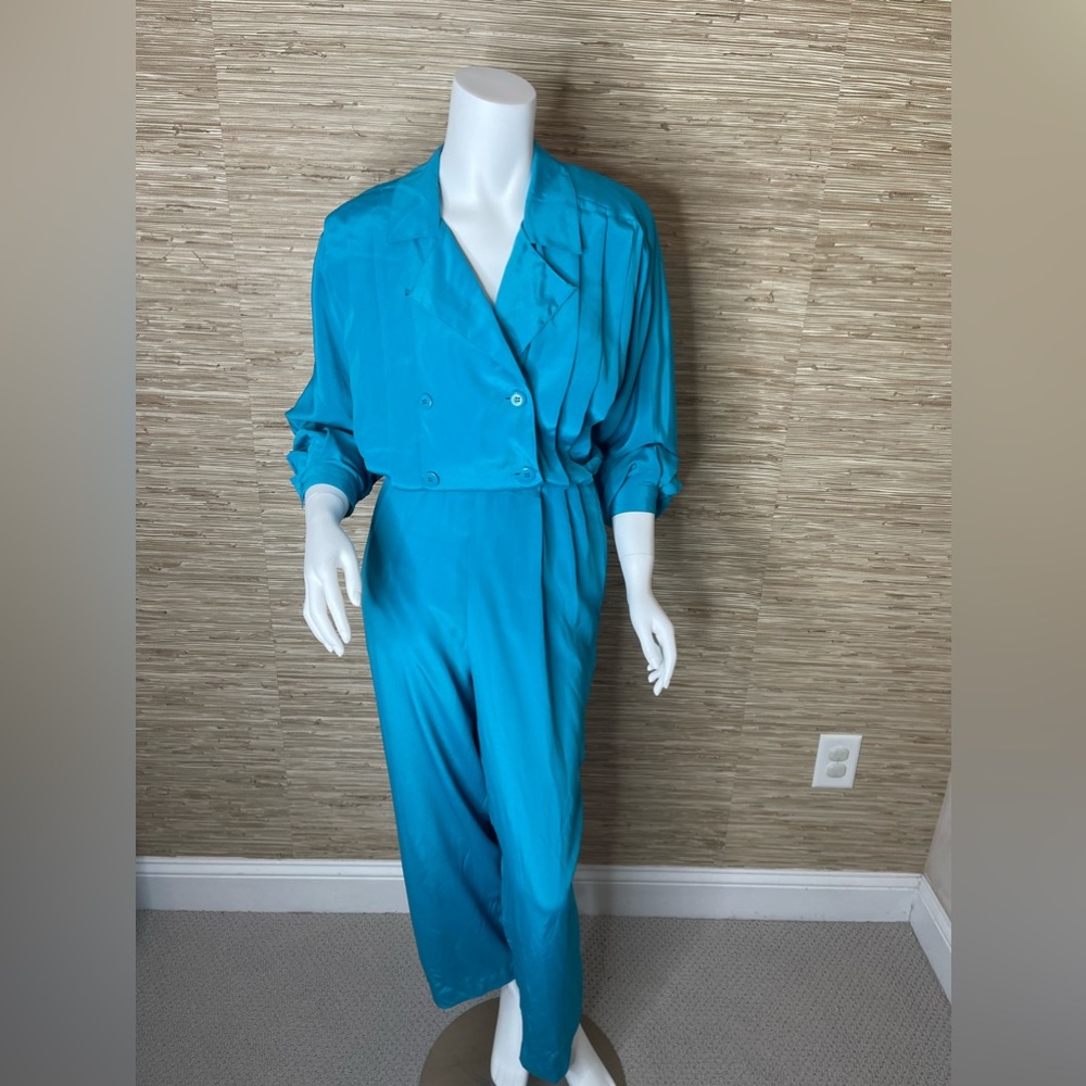Vintage Ms Chaus Striking  Blue jumpsuit